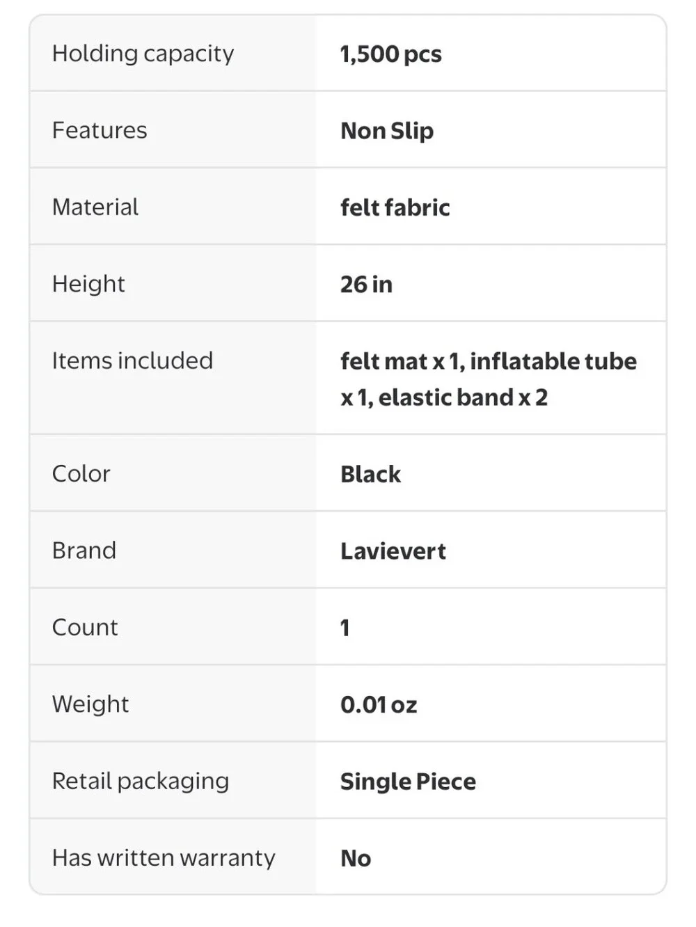 Lavievert black roll